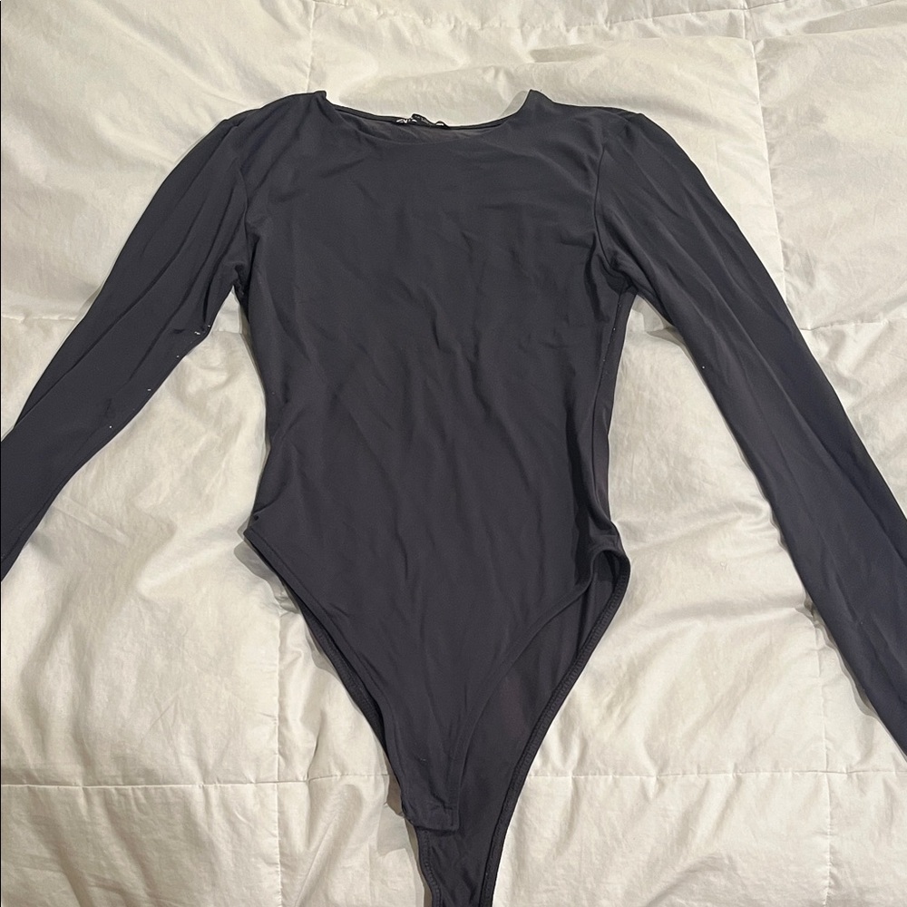 Long Sleeve Gray Bodysuit